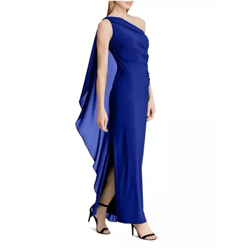 Lauren Ralph Lauren Green Label Black Tie Luxury Evening Gown Royal Blue - Picture 2 of 10